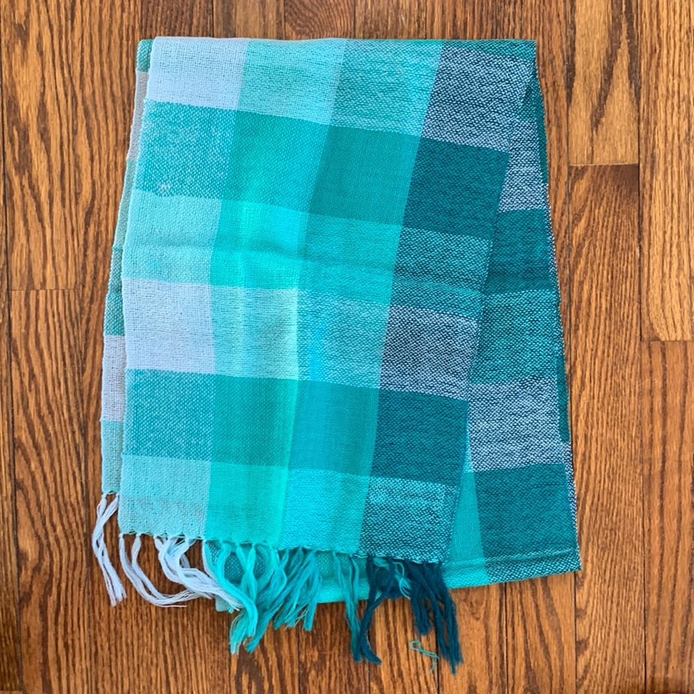 NWOT Loose-weaved Scarf in Stunning Shades of Green | 69” x 11.75”